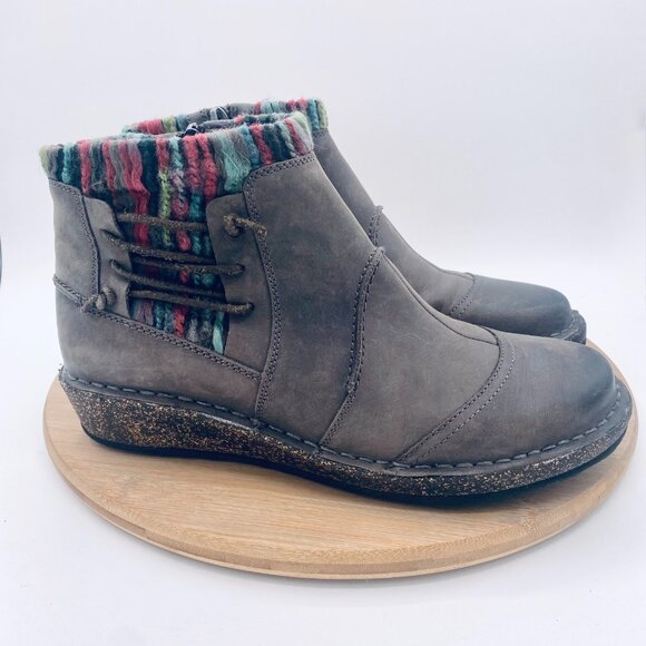 Aetrex Boots Womens 8.5 Gray Leather Orthotic Ankle Zip Tessa - Picture 7 of 12